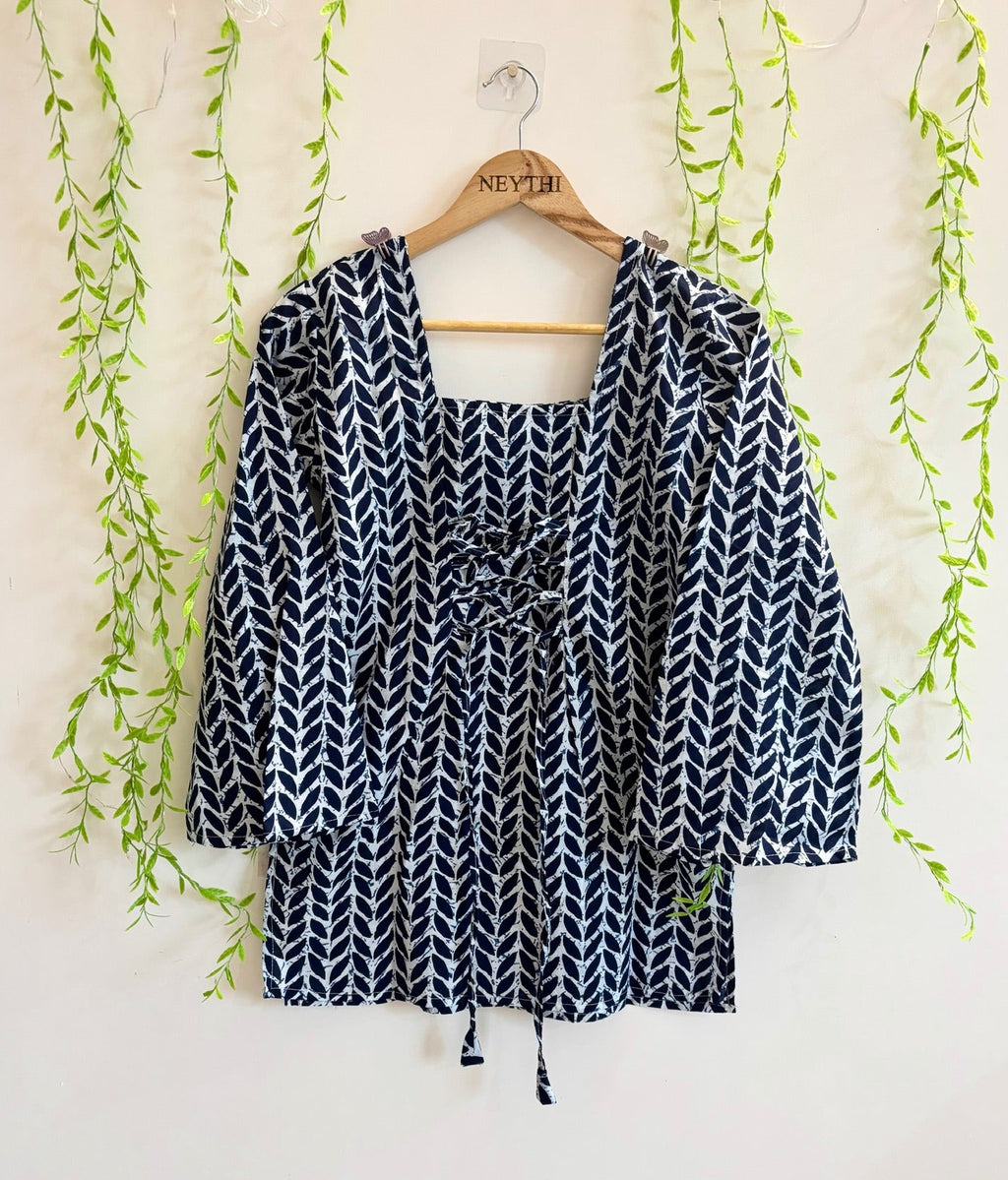 Indigo Leaf Handblock Kurti