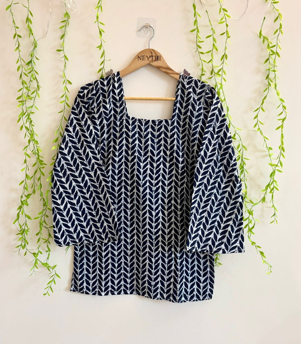 Indigo Leaf Handblock Kurti