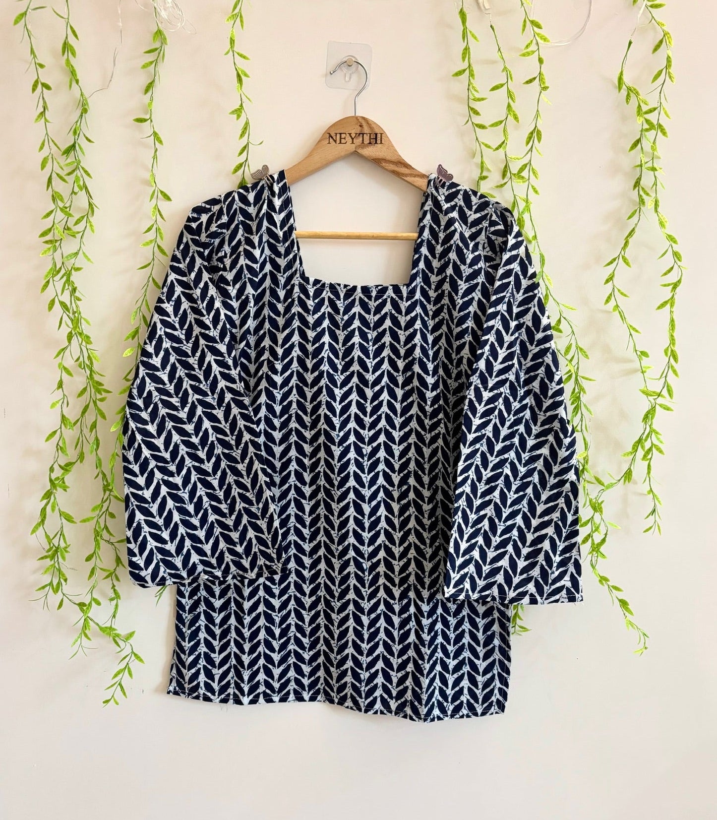 Indigo Leaf Handblock Kurti